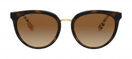 Burberry WILLOW 0BE4316 3854T5 polarisiert Kunststoff Panto Schwarz/Havana Sonnenbrille mit Sehstärke, verglasbar; Sunglasses; auch als Gleitsichtbrille