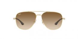 Ray-Ban 0RB3683 001/51 Metall Panto Goldfarben/Goldfarben Sonnenbrille mit Sehstärke, verglasbar; Sunglasses; auch als Gleitsichtbrille