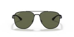 Ray-Ban 0RB3683 002/58 polarisiert Metall Panto Schwarz/Schwarz Sonnenbrille mit Sehstärke, verglasbar; Sunglasses; auch als Gleitsichtbrille
