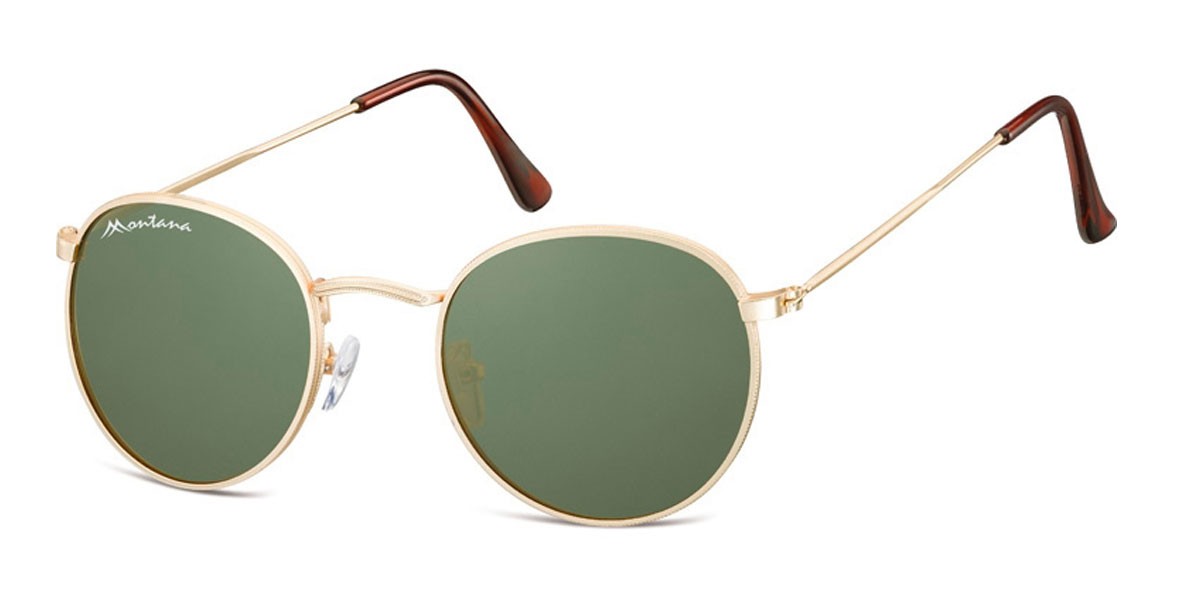 Runde Sonnenbrille im 60er Jahre Stil gold grn