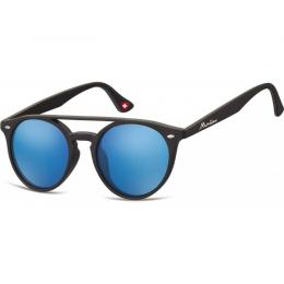 Sonnenbrille matt schwarz mit blau verspiegelten Glsern