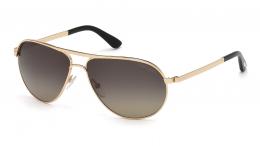 Tom Ford FT0144 28D polarisiert Metall Pilot Pink Gold/Pink Gold Sonnenbrille mit Sehstärke, verglasbar; Sunglasses; auch als Gleitsichtbrille