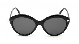 Tom Ford FT0763 01A Kunststoff Rund Schwarz/Schwarz Sonnenbrille mit Sehstärke, verglasbar; Sunglasses; auch als Gleitsichtbrille