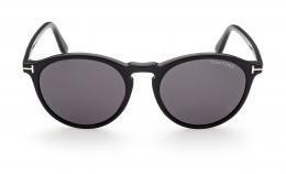 Tom Ford FT0904 01A Kunststoff Panto Schwarz/Schwarz Sonnenbrille mit Sehstärke, verglasbar; Sunglasses; auch als Gleitsichtbrille